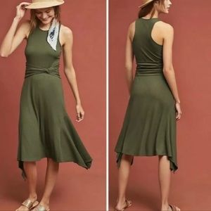 Anthropology NWT tank dress a line olive green Kingsolver XL